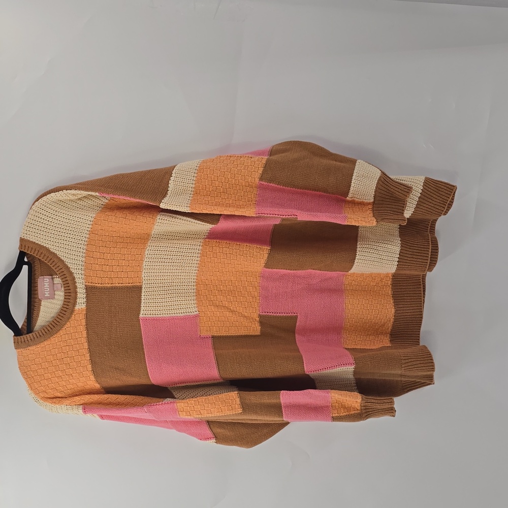 Show Me Your MuMu Enber Tunic Brown and Cream Knit Sweater - Picture 7 of 10